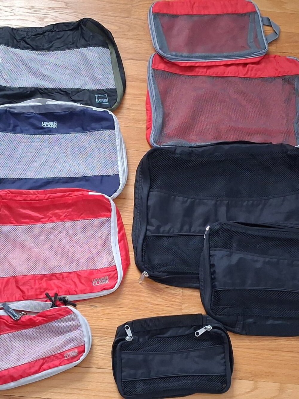 11 New packing cubes and 12 "sporks"